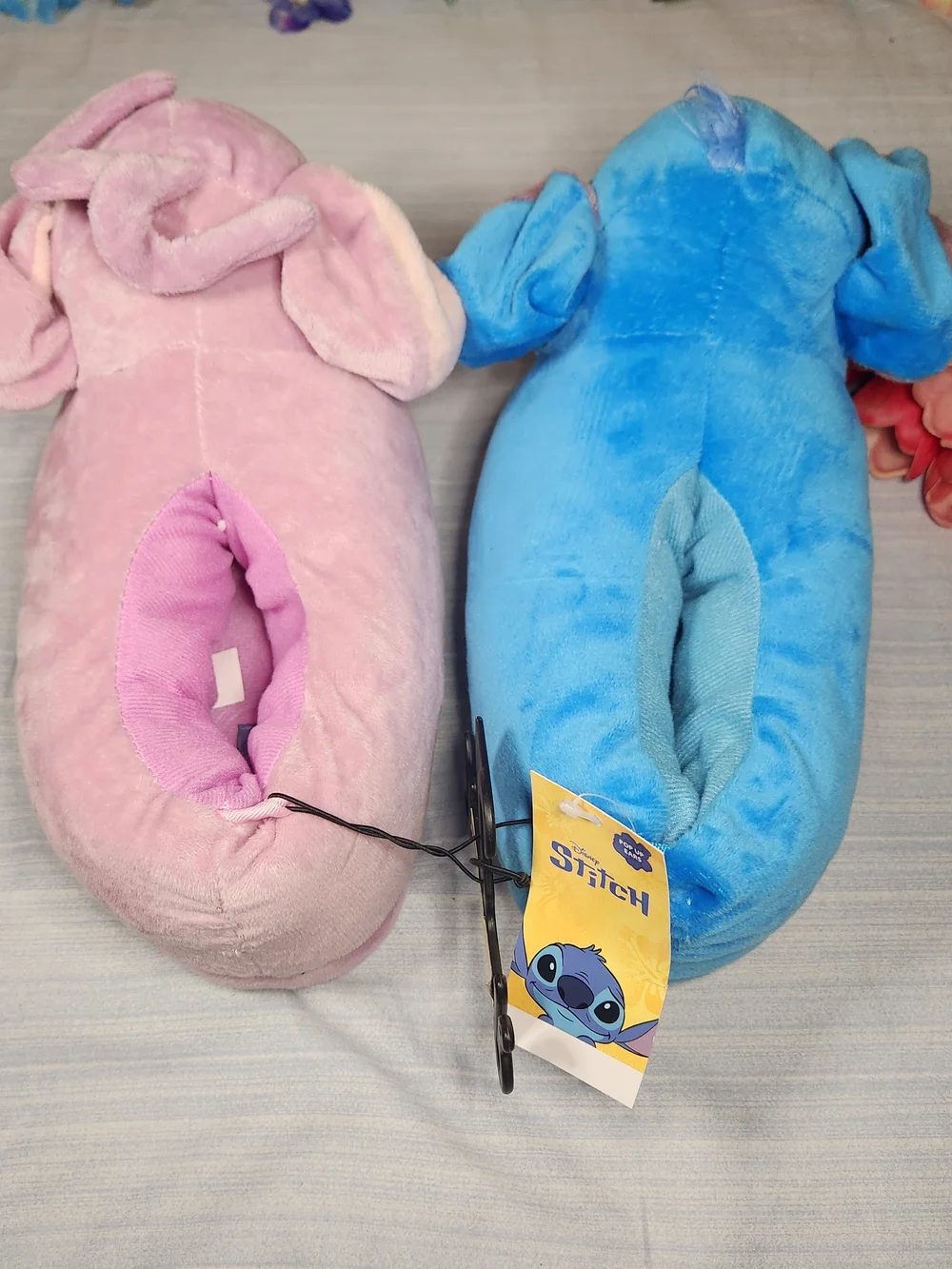 DisneyStitch and Angel Pop-Up Ears Plush HouseSlippers Mismatched Youth Size 2-3